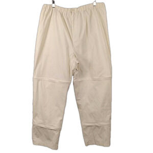 Junonia Active Wear Cream High Rise Straight Leg Capri Bermuda Zip Off Pant